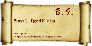Bunzl Ignácia névjegykártya